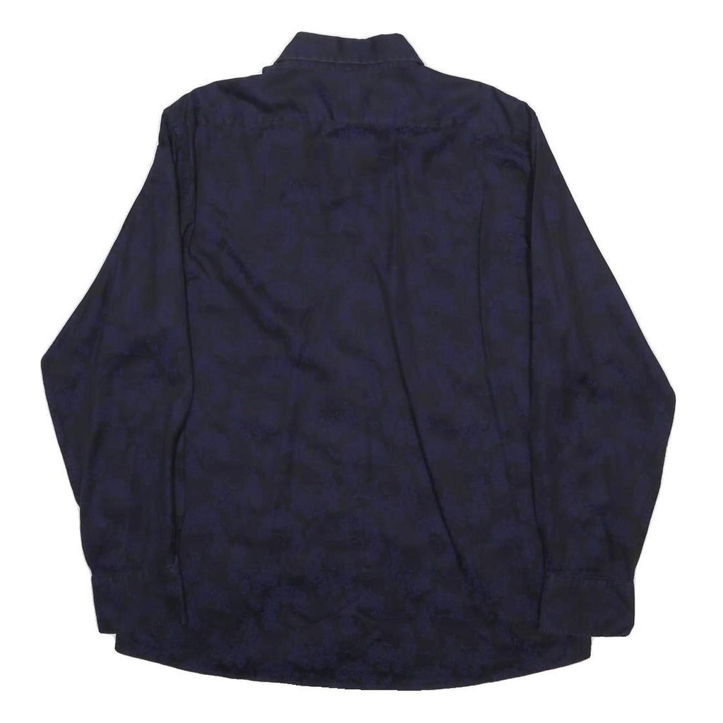 DUCHAMP Mens Blue Shirt XL Cotton Long Sleeve Button Plain Stylish Casual