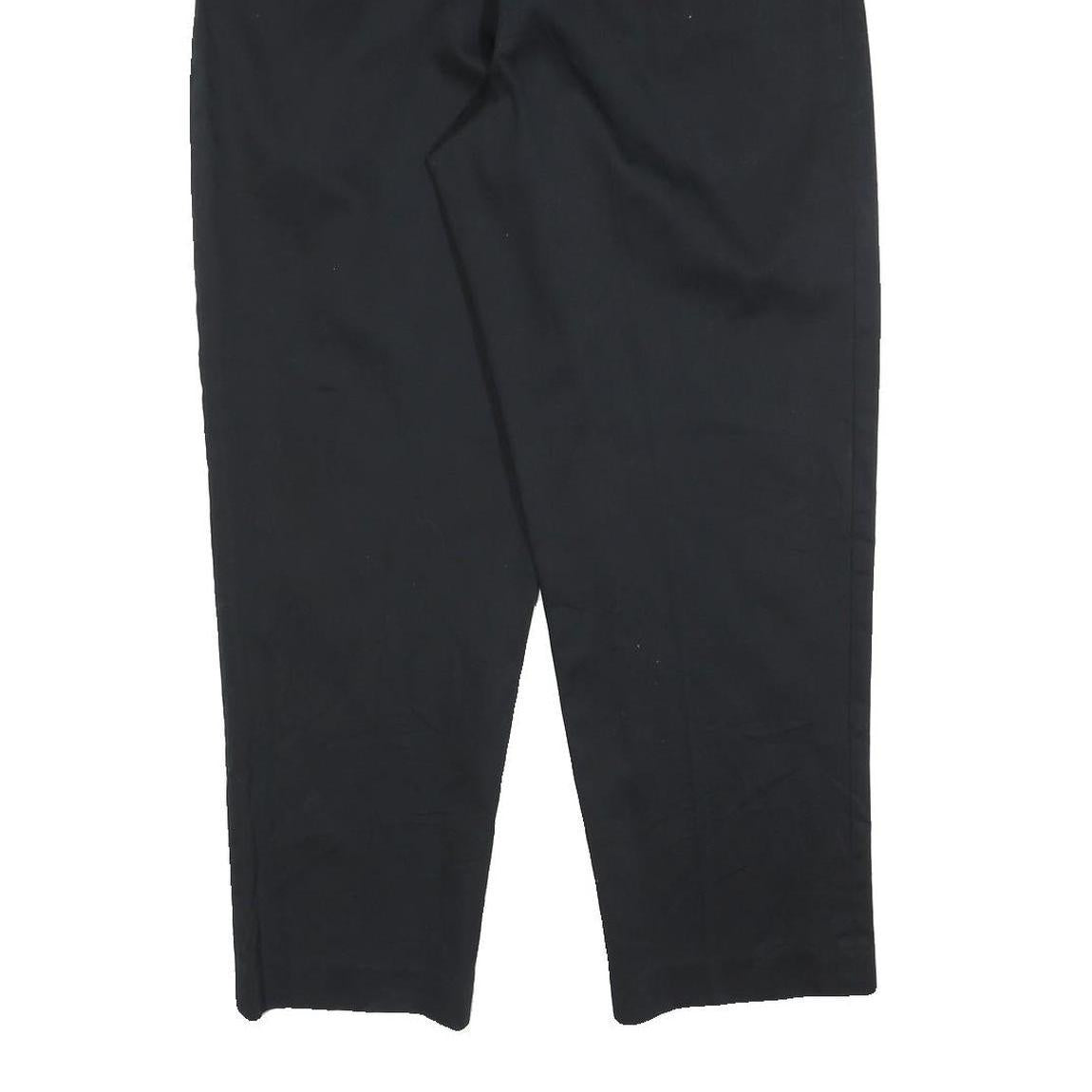 LANDS END Womens Cotton Blend Black Regular Fit Straight Leg Trousers W30 L28