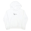 KARL KANI Mens White Hoodie S Cotton Blend Pullover Minimal Logo Casual