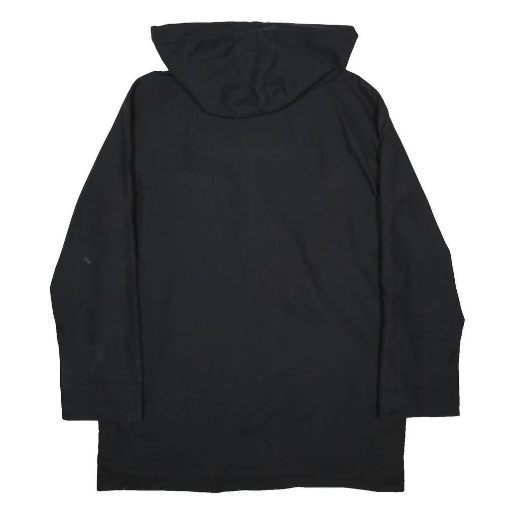 BURBERRY Womens Black Hooded Woven Jacket UK 12 Zip Fastening Classic Fit