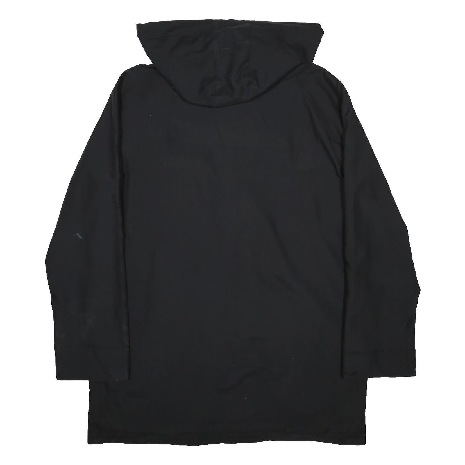 BURBERRY Womens Black Hooded Woven Jacket UK 12 Zip Fastening Classic Fit
