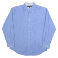 TOMMY HILFIGER Mens Blue Shirt L Button-Down Collar Cotton Blend Classic Fit