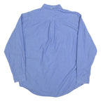 TOMMY HILFIGER Mens Blue Shirt L Button-Down Collar Cotton Blend Classic Fit