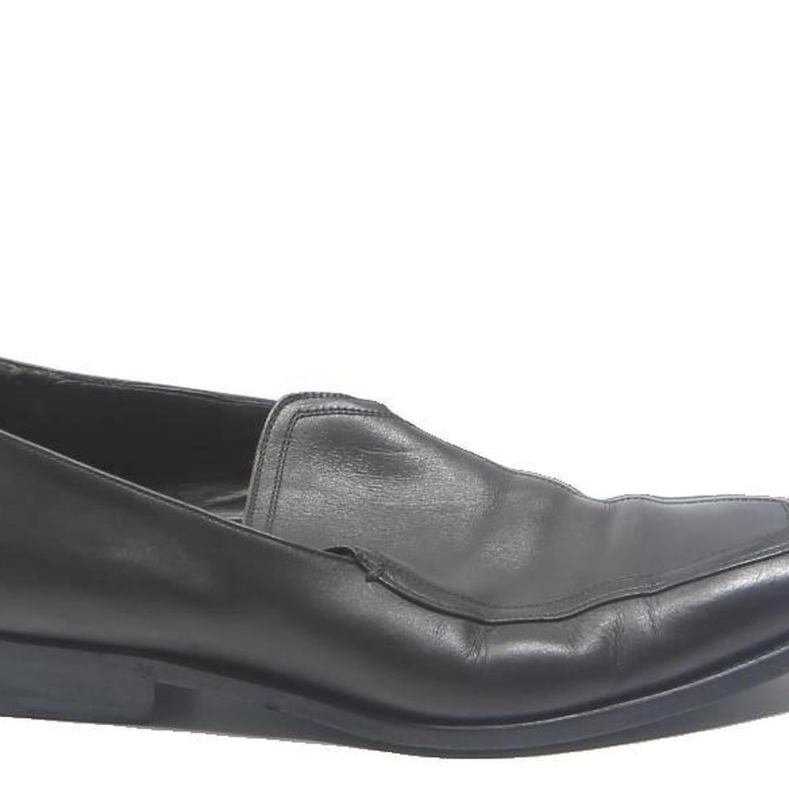 GUCCI Mens Leather Loafers Black UK 7.5 Elegant Formal Footwear
