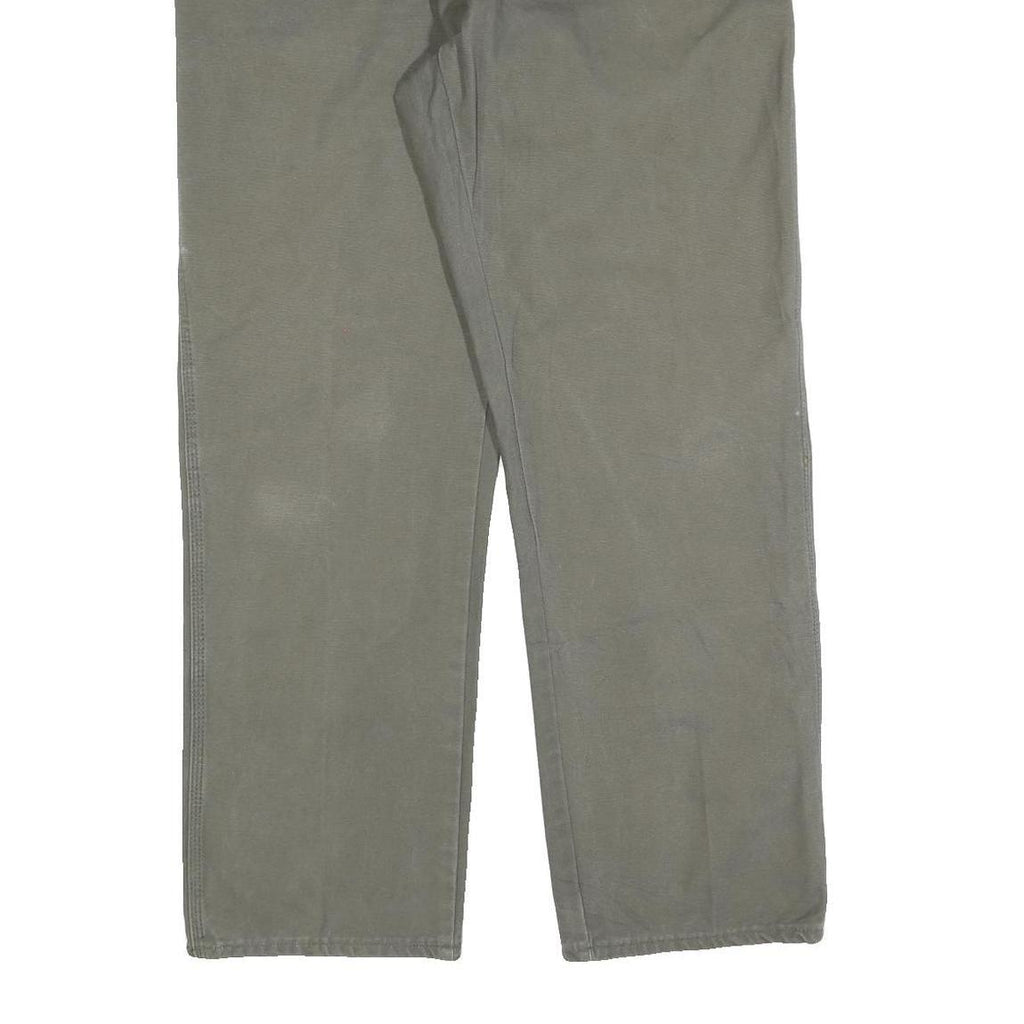 DICKIES Mens Jeans Green Relaxed Straight Denim W38 L32 Workwear Zip Closure