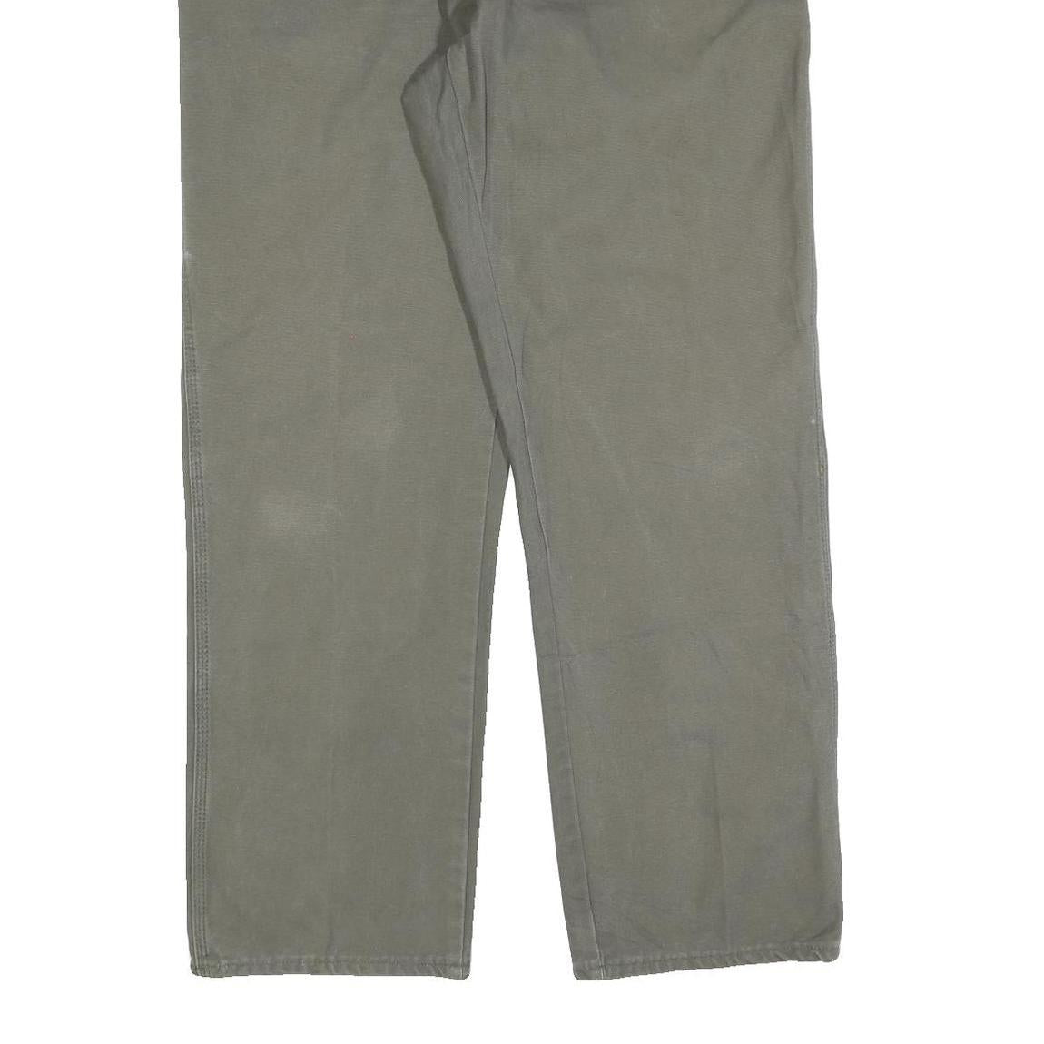 DICKIES Mens Jeans Green Relaxed Straight Denim W38 L32 Workwear Zip Closure