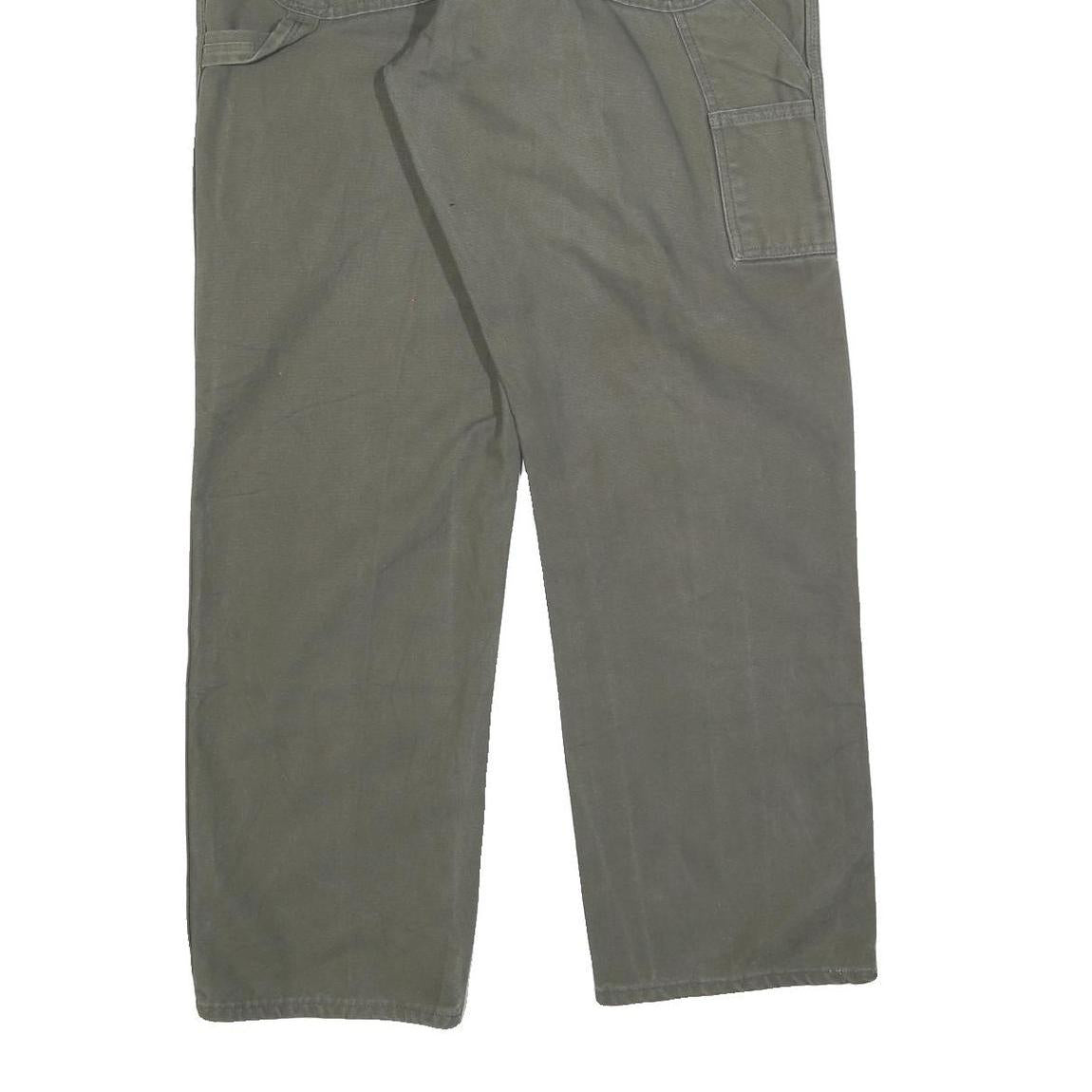 DICKIES Mens Jeans Green Relaxed Straight Denim W38 L32 Workwear Zip Closure