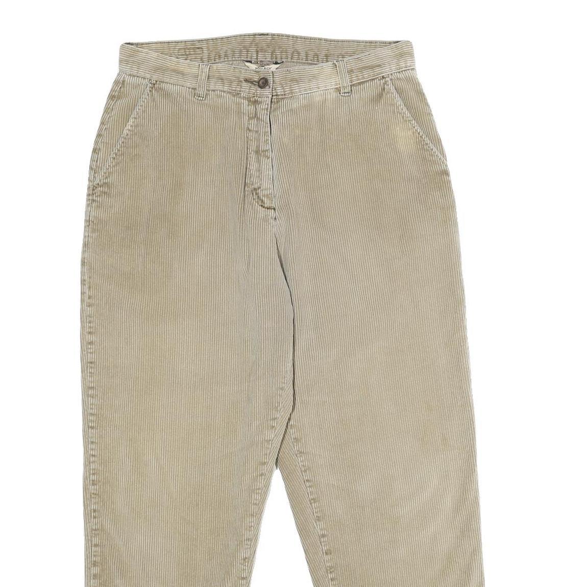WOOLRICH Womens Cotton Beige Regular Straight Trousers W30 L31 Casual Zip