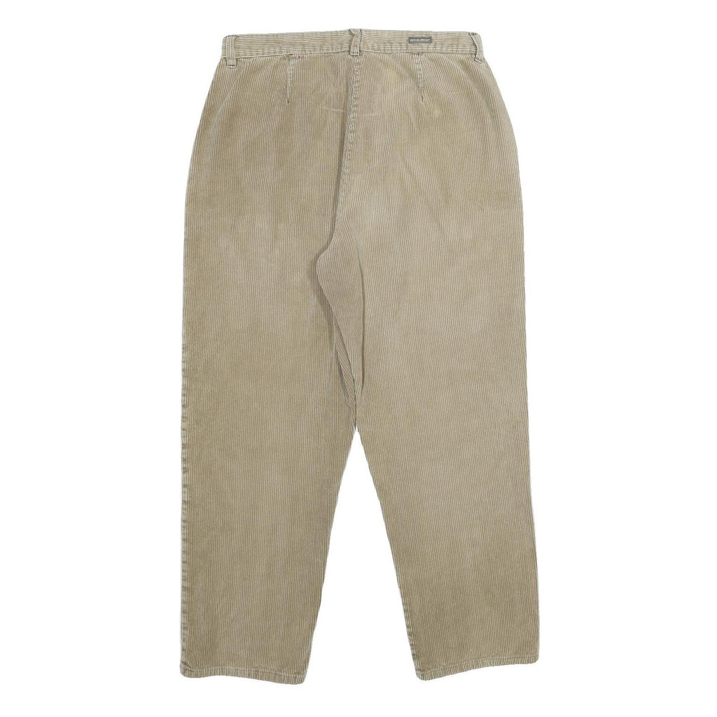 WOOLRICH Womens Cotton Beige Regular Straight Trousers W30 L31 Casual Zip