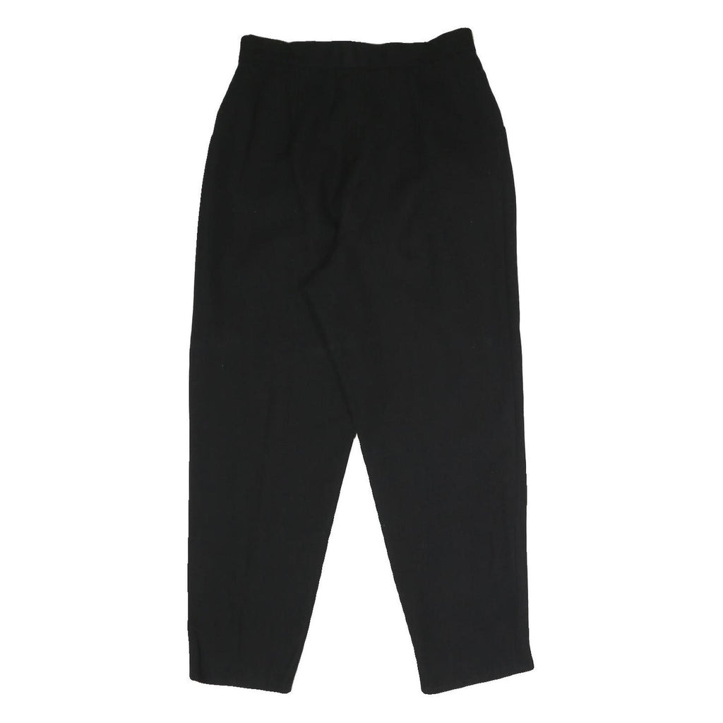 Womens Black Polyester Blend Regular Fit Zip Trousers W30 L26 Elegant Casual