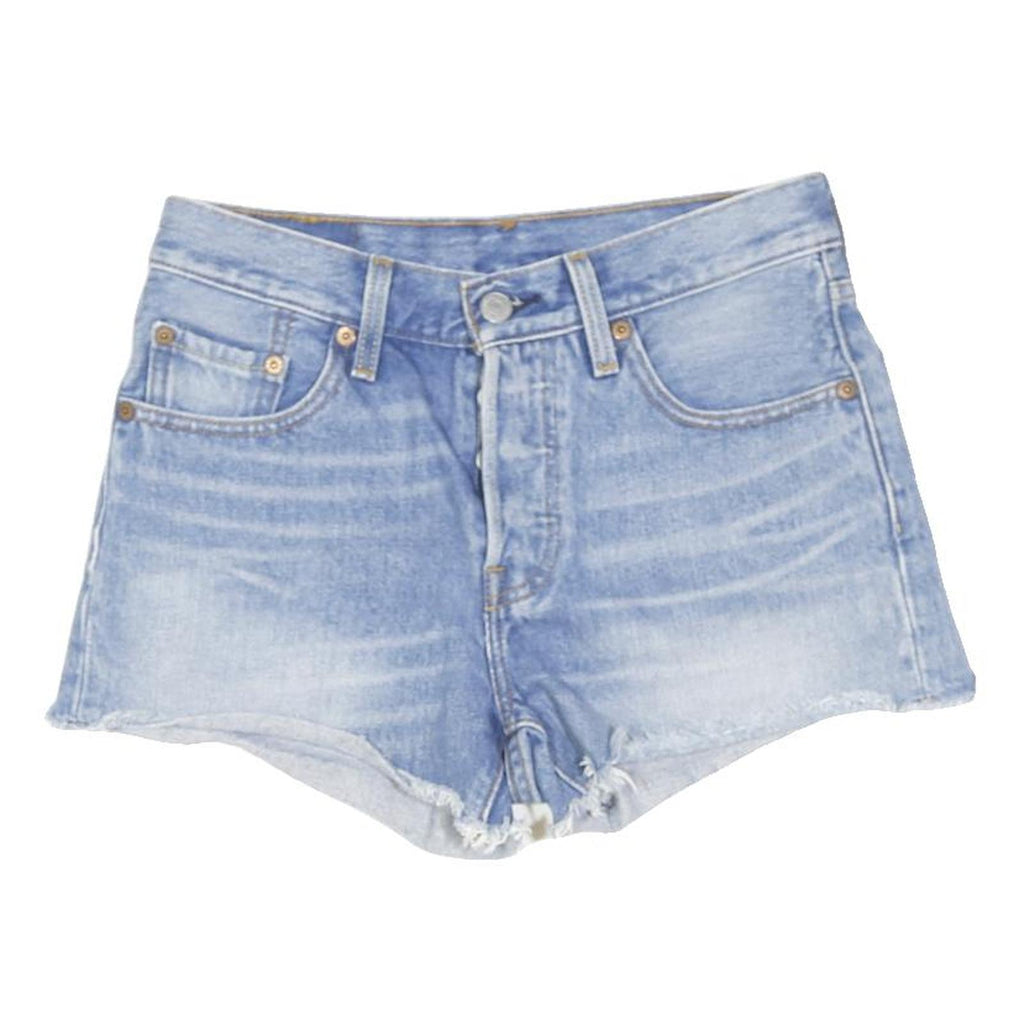 LEVI'S Womens Shorts Blue Denim Cut-Off XS W28 Casual Summer Style