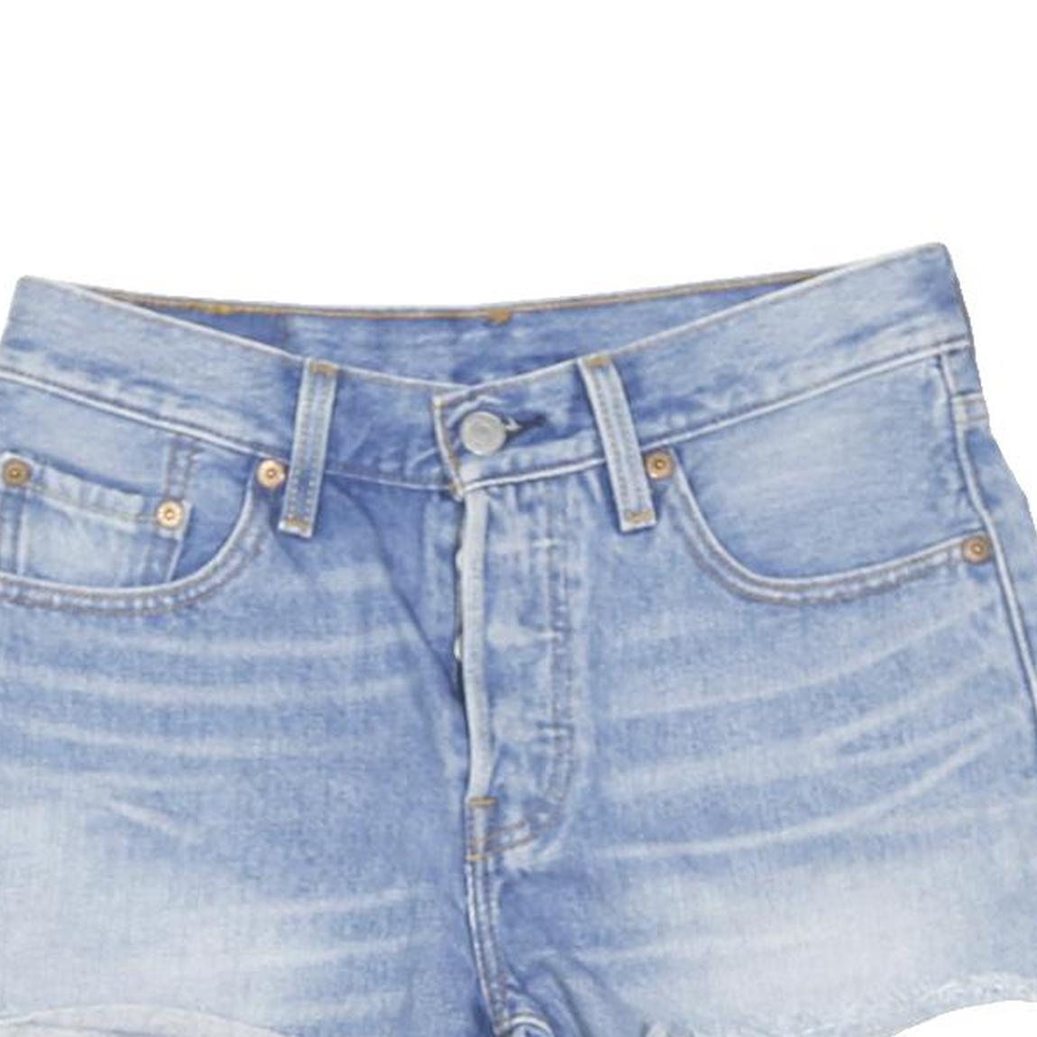 LEVI'S Womens Shorts Blue Denim Cut-Off XS W28 Casual Summer Style