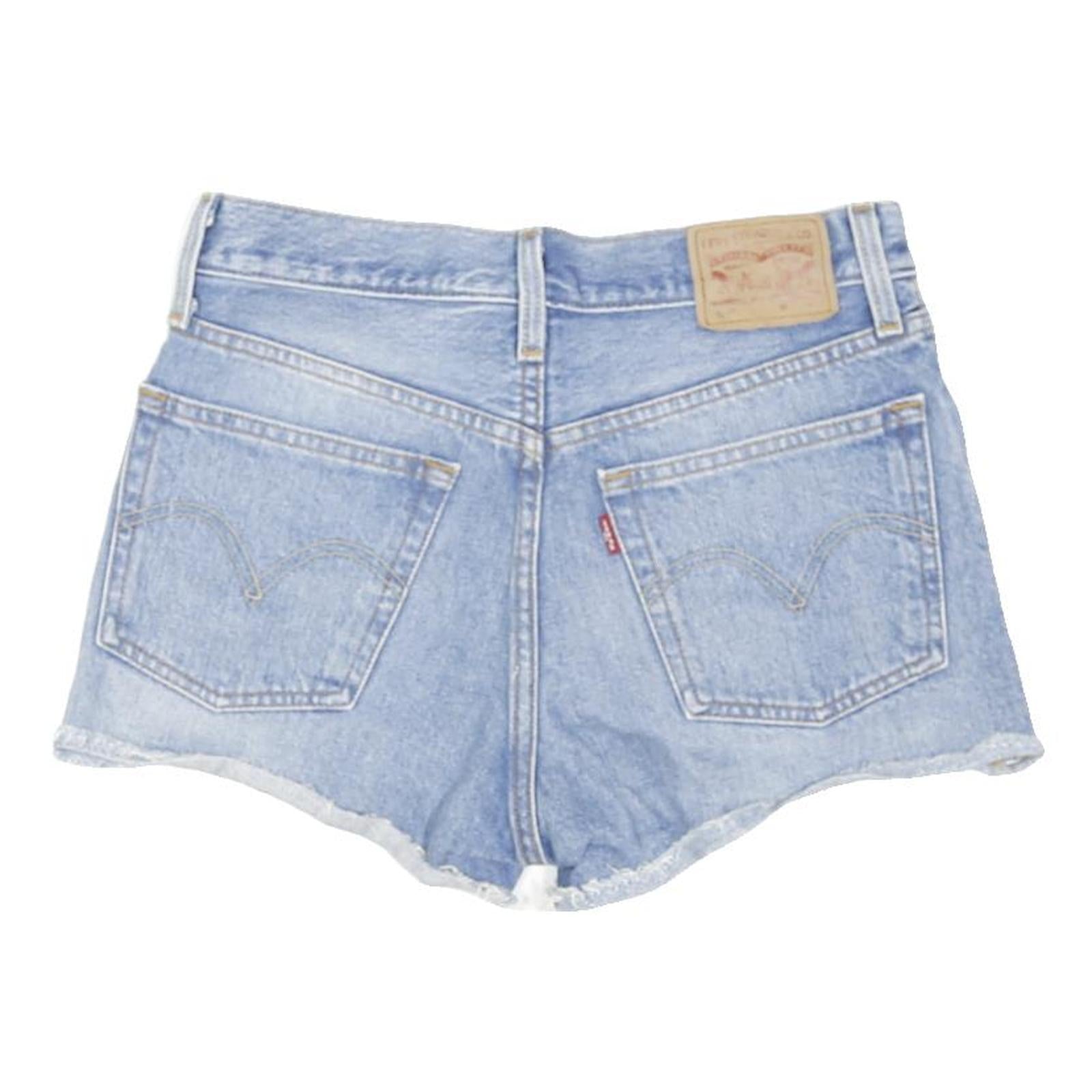 LEVI'S Womens Shorts Blue Denim Cut-Off XS W28 Casual Summer Style