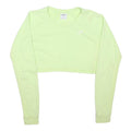 GYMSHARK Womens Yellow Crop Sweatshirt M Cotton Blend Fitness Top Long Sleeve