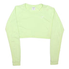 GYMSHARK Womens Yellow Crop Sweatshirt M Cotton Blend Fitness Top Long Sleeve