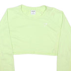 GYMSHARK Womens Yellow Crop Sweatshirt M Cotton Blend Fitness Top Long Sleeve