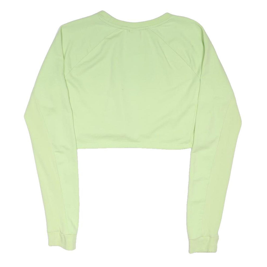 GYMSHARK Womens Yellow Crop Sweatshirt M Cotton Blend Fitness Top Long Sleeve