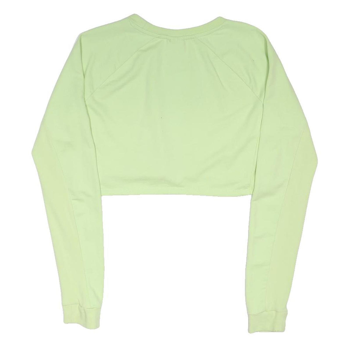 GYMSHARK Womens Yellow Crop Sweatshirt M Cotton Blend Fitness Top Long Sleeve