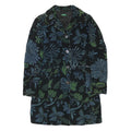 BENETTON Womens Blue & Green Floral Button Jacket XS Polyester Blend Velvet