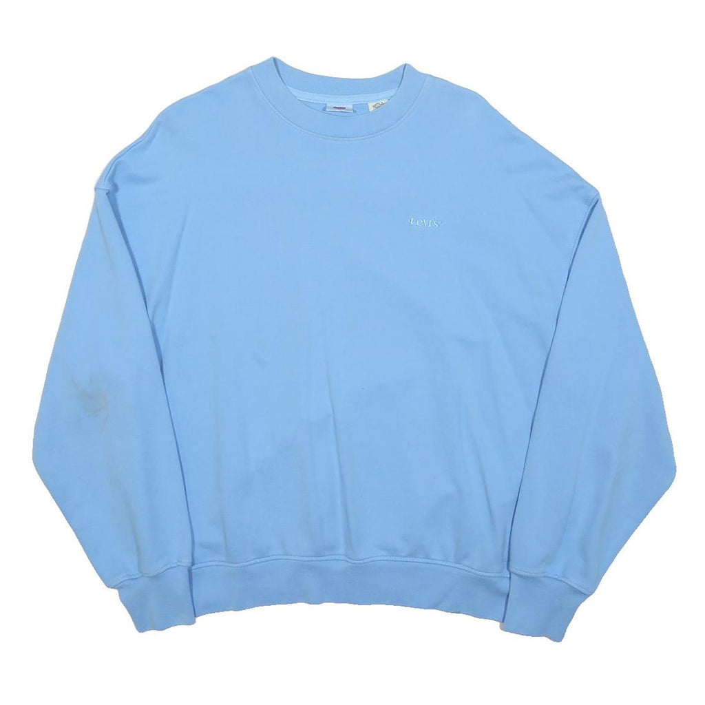 LEVI'S Womens Blue Crew Neck Sweatshirt S Cotton Blend Casual Pullover