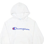 CHAMPION Mens White Hoodie M Cotton Blend Pullover Sweatshirt
