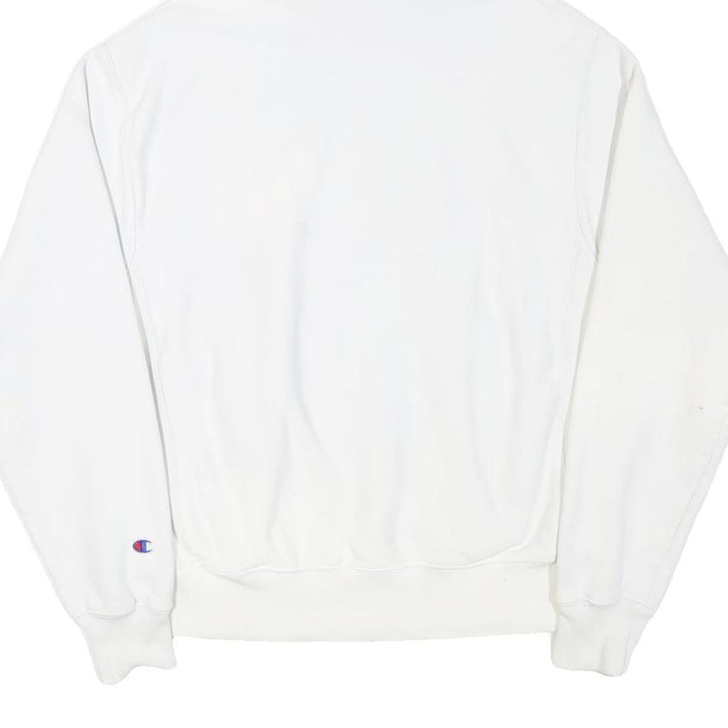 CHAMPION Mens White Hoodie M Cotton Blend Pullover Sweatshirt