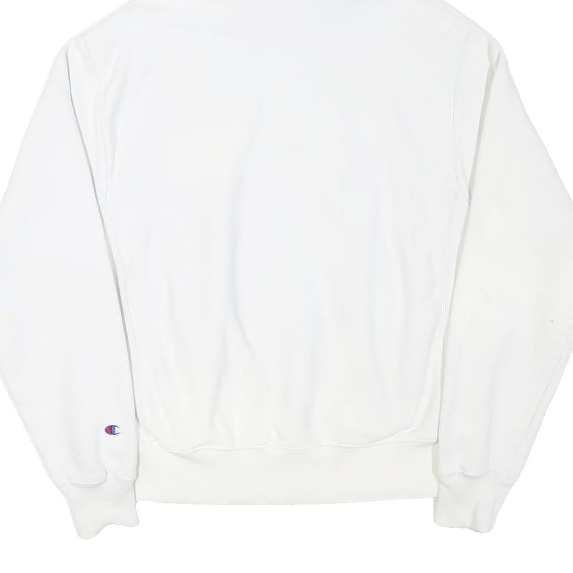 CHAMPION Mens White Hoodie M Cotton Blend Pullover Sweatshirt
