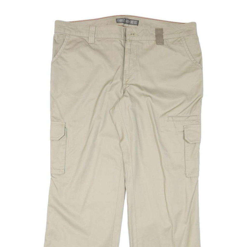 DICKIES Womens Cotton Blend Beige Relaxed Cargo Trousers W38 L31 Workwear Zip