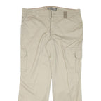 DICKIES Womens Cotton Blend Beige Relaxed Cargo Trousers W38 L31 Workwear Zip