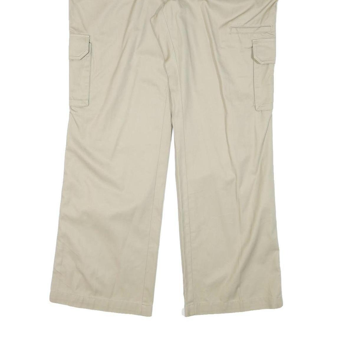 DICKIES Womens Cotton Blend Beige Relaxed Cargo Trousers W38 L31 Workwear Zip