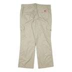 DICKIES Womens Cotton Blend Beige Relaxed Cargo Trousers W38 L31 Workwear Zip