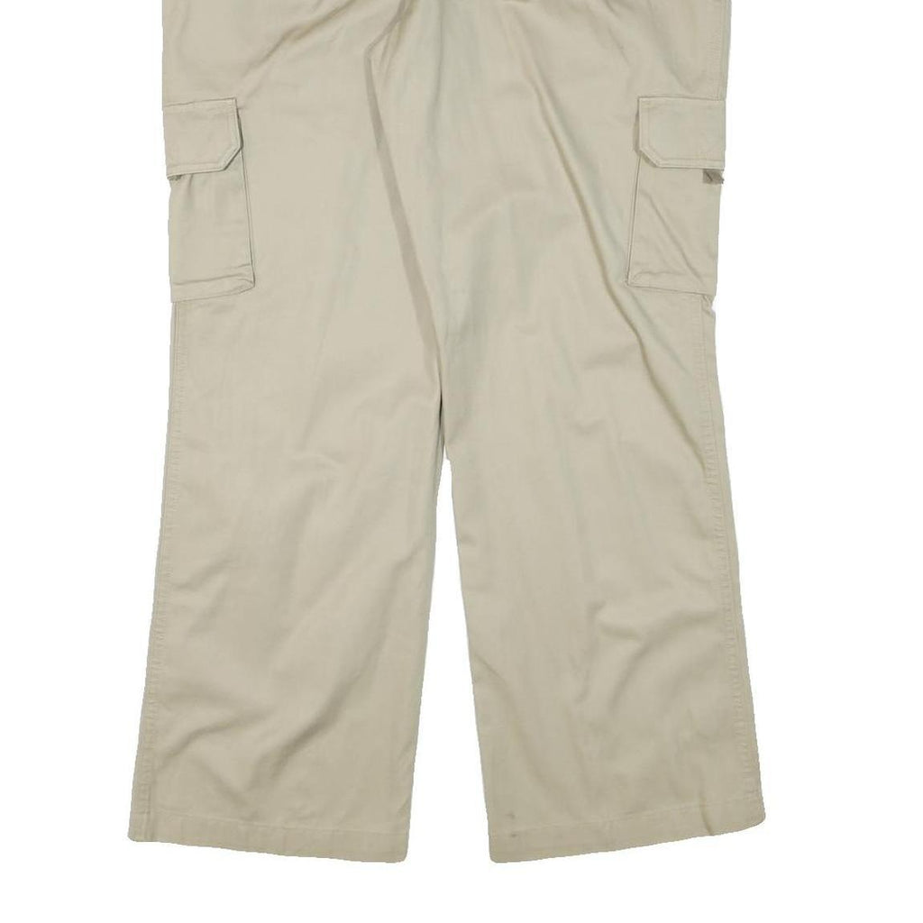 DICKIES Womens Cotton Blend Beige Relaxed Cargo Trousers W38 L31 Workwear Zip