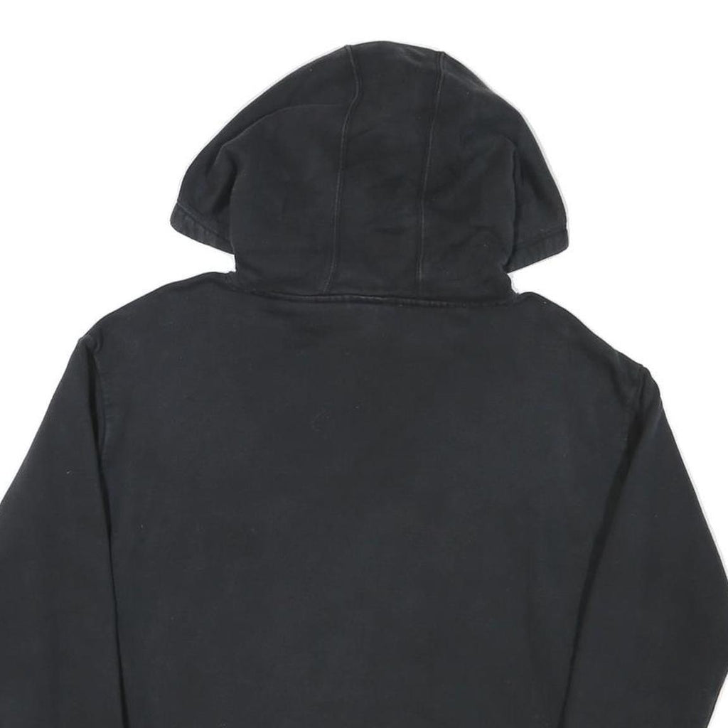 CHAMPION Mens Black Logo Embroidered Pullover Hoodie S Cotton Blend