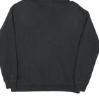 CHAMPION Mens Black Logo Embroidered Pullover Hoodie S Cotton Blend