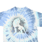 DISNEY Mens Blue Tie Dye Lion King Graphic T-Shirt L Crew Neck Short Sleeve