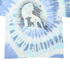 DISNEY Mens Blue Tie Dye Lion King Graphic T-Shirt L Crew Neck Short Sleeve