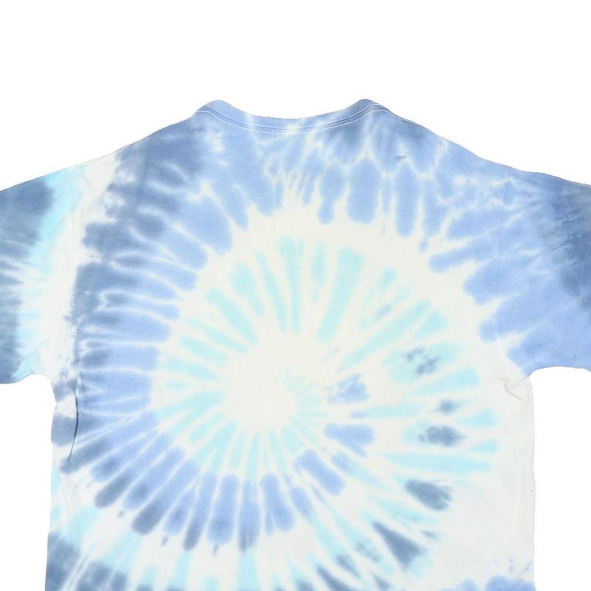 DISNEY Mens Blue Tie Dye Lion King Graphic T-Shirt L Crew Neck Short Sleeve