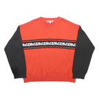 MCQ Womens Red & Black Sweatshirt Crew Neck L Logo Print Casual Pullover