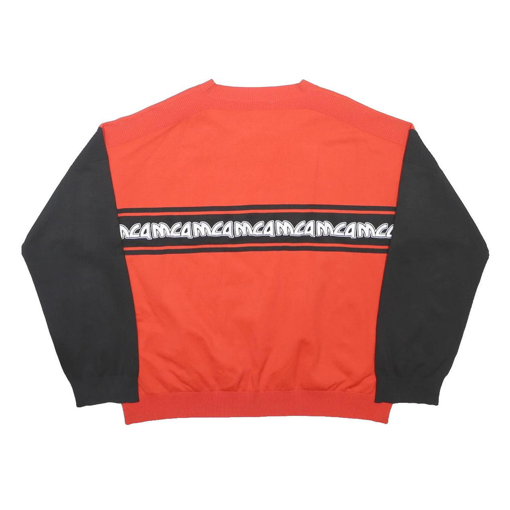 MCQ Womens Red & Black Sweatshirt Crew Neck L Logo Print Casual Pullover