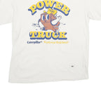 CAT Mens White Power Truck Graphic T-Shirt S Short Sleeve Crew Neck Workwear