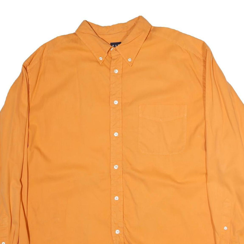 GAP Mens Orange Button-Down Cotton Shirt XL Casual Long Sleeve Classic Fit