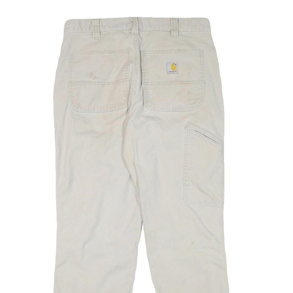 CARHARTT Mens Cotton Blend Beige Regular Fit Straight Leg Trousers W30 L30