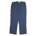 TOM HANBURY Mens Regular Blue Cotton Blend Zip Trousers W36 L31 Casual Cargo