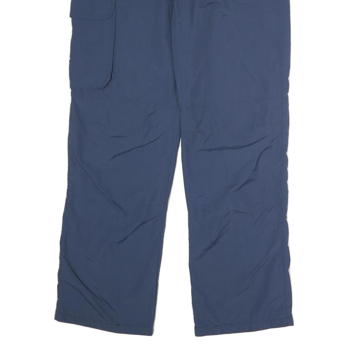 TOM HANBURY Mens Regular Blue Cotton Blend Zip Trousers W36 L31 Casual Cargo