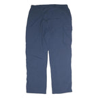 TOM HANBURY Mens Regular Blue Cotton Blend Zip Trousers W36 L31 Casual Cargo