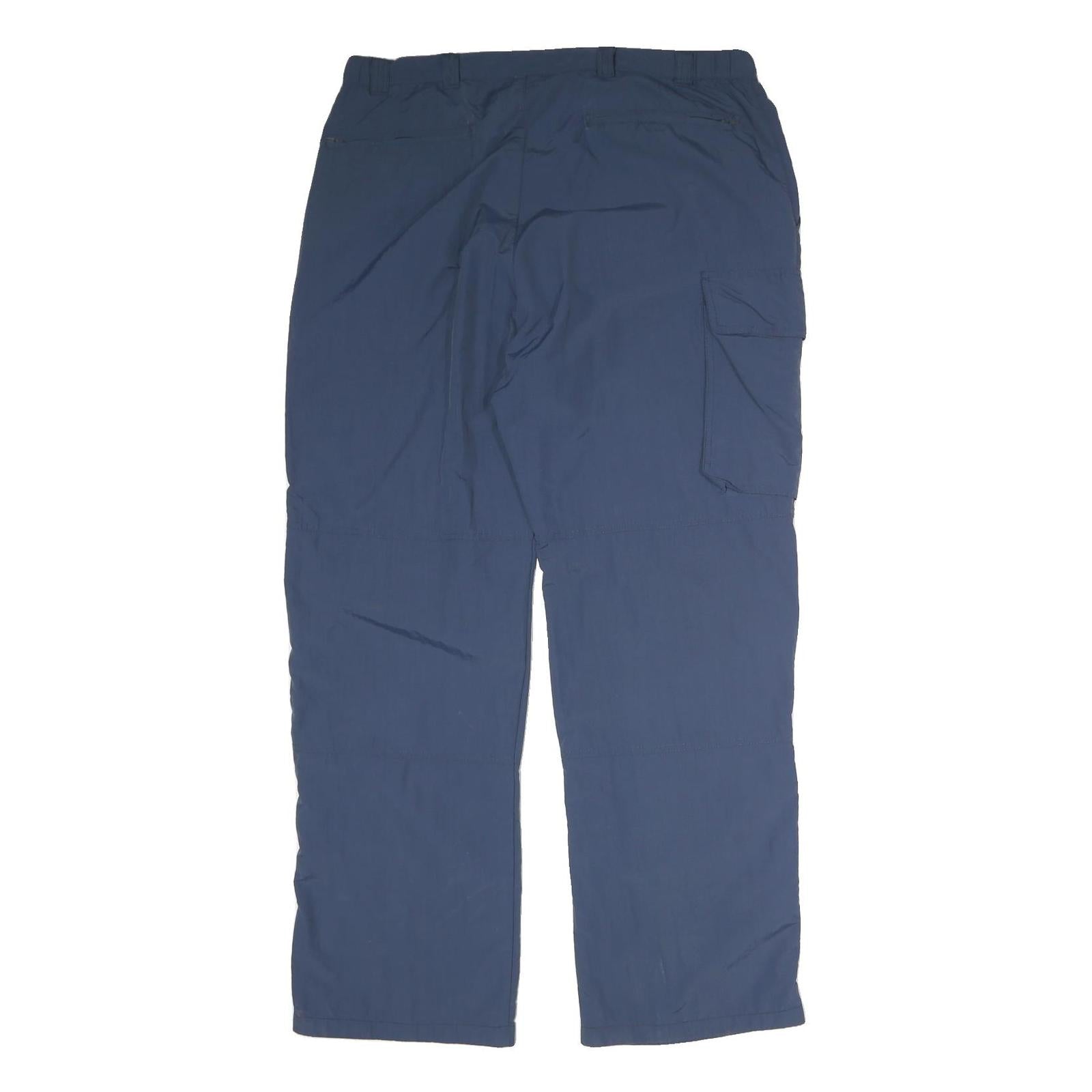 TOM HANBURY Mens Regular Blue Cotton Blend Zip Trousers W36 L31 Casual Cargo