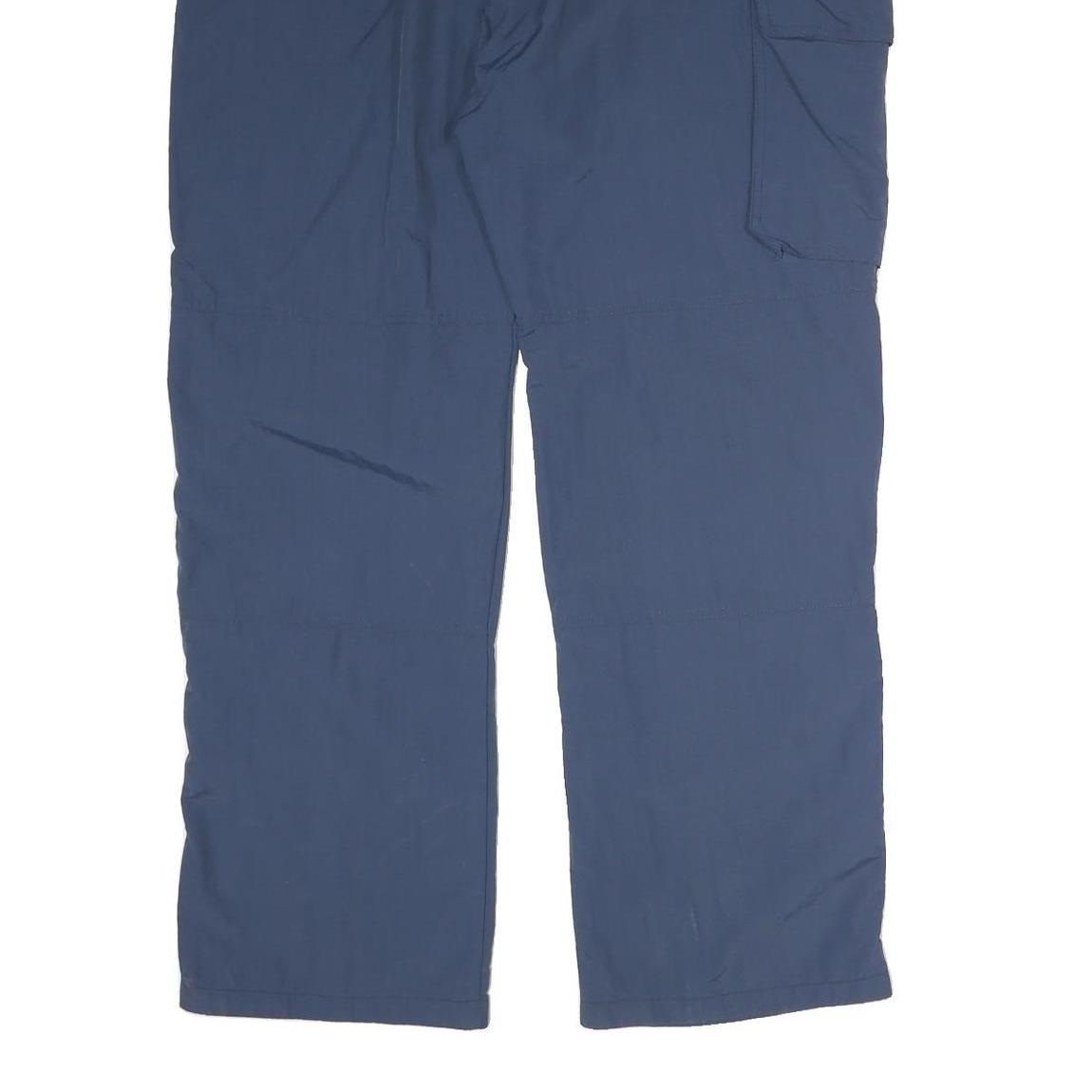 TOM HANBURY Mens Regular Blue Cotton Blend Zip Trousers W36 L31 Casual Cargo