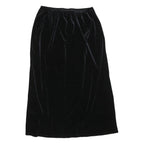 KATHIE LEE Womens Black Velvet Midi Skirt Polyester Blend M Elegant Simple