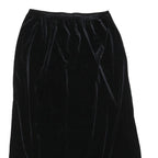 KATHIE LEE Womens Black Velvet Midi Skirt Polyester Blend M Elegant Simple