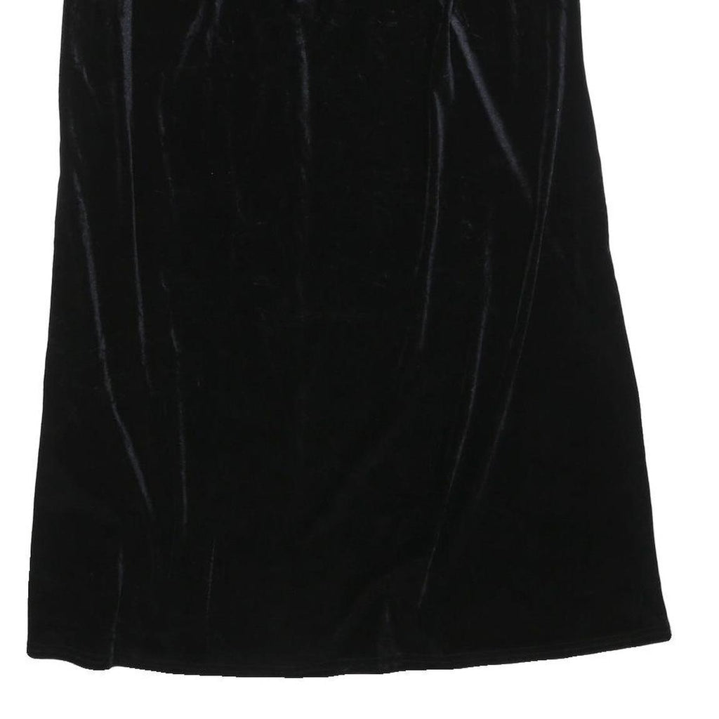 KATHIE LEE Womens Black Velvet Midi Skirt Polyester Blend M Elegant Simple